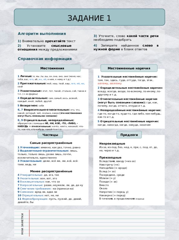 ЗАДАНИЕ 1 1) Внимательно прочитайте текст 2) Установите смысловые отношения