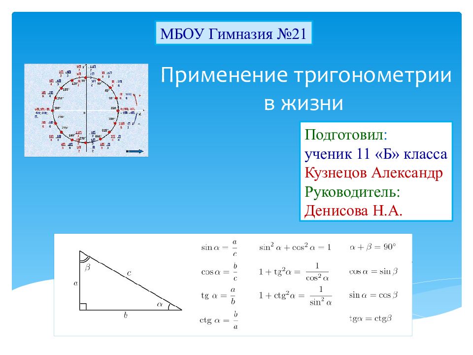 Применение тригонометрии в жизни