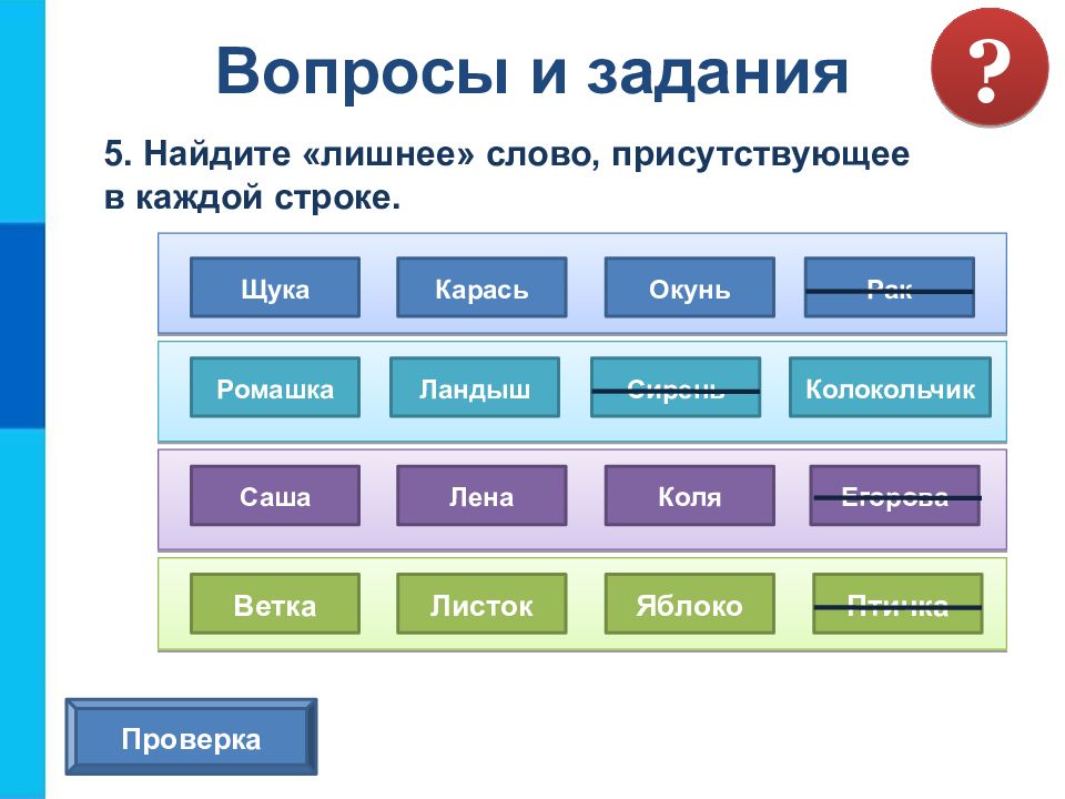 Красивая классификация в презентации