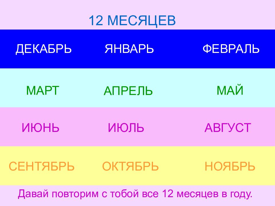 Презентация месяца года