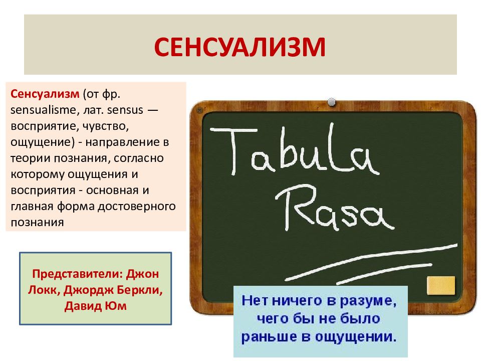 Сенсуализм нового времени. Цель сенсуализма. Сенсуализм в философии эпохи Просвещения.. Сенсуализм и его представители. 1. Сенсуализм.