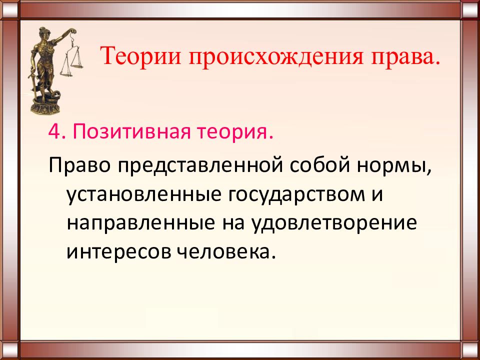 Теории происхождения права презентация