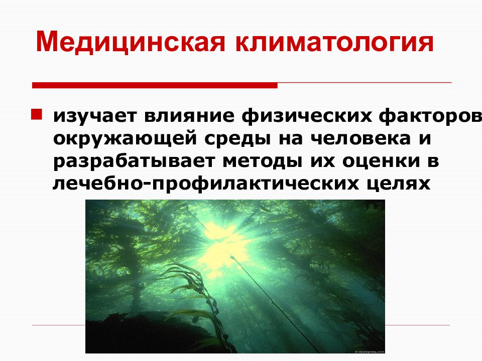 Климатология. Медицинская климатологи. Влияние климата на окружающую среду. Экологическая климатология.