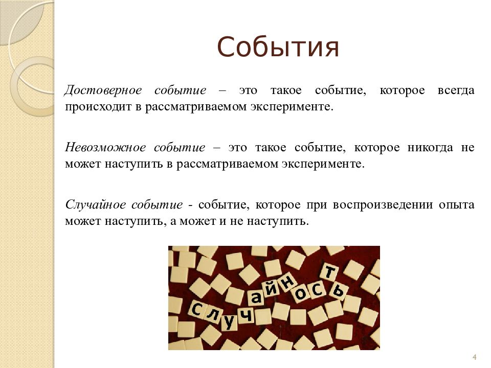 События невозможные достоверные случайные примеры