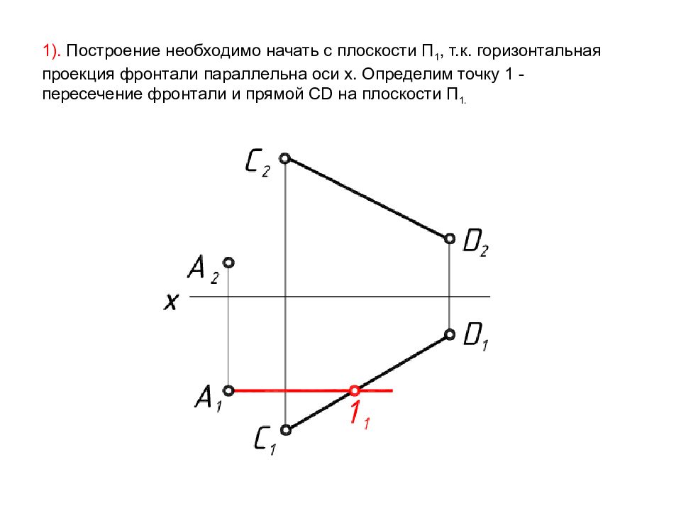 Горизонтальная прямая проекции. Горизонтальная проекция фронтали. Горизонтальная проекция фронтали плоскости. Построить проекции горизонтали и фронтали. На чертеже изображена проецирующая прямая..