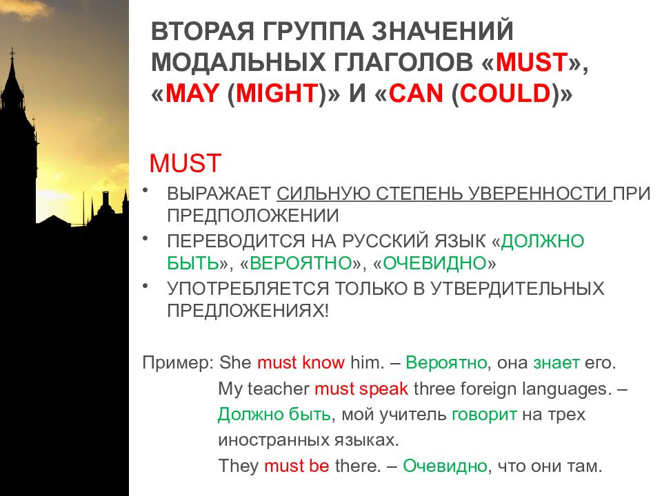 Презентация модальный глагол must 6 класс