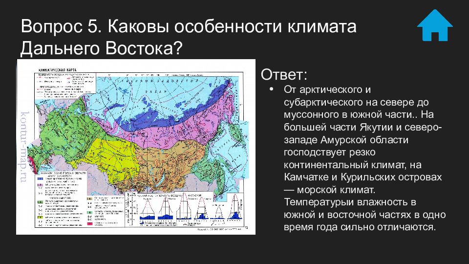 Карта климатических поясов дальнего востока