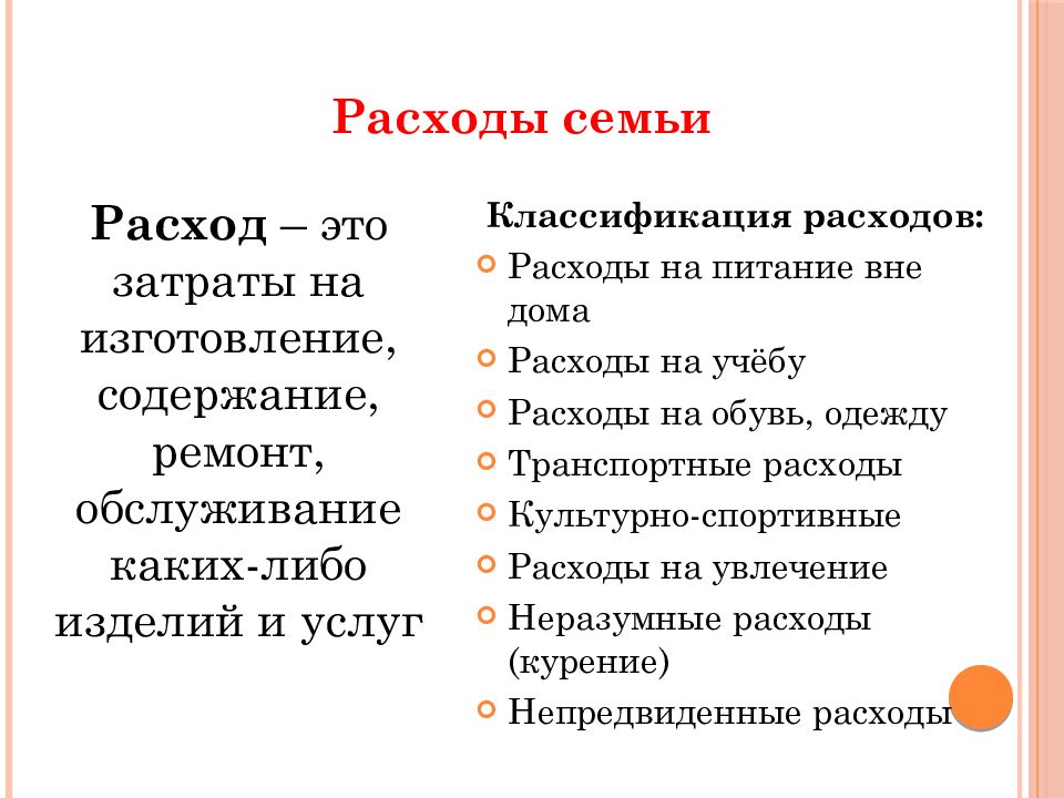 Расходы дома