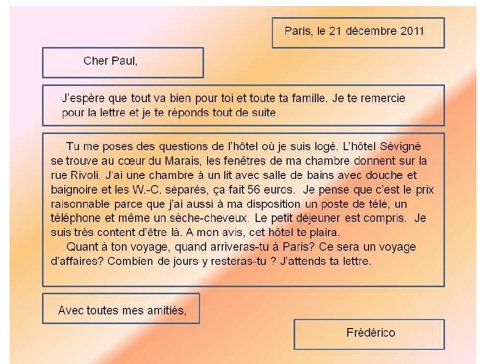 Как писать электронное письмо на французском языке образец