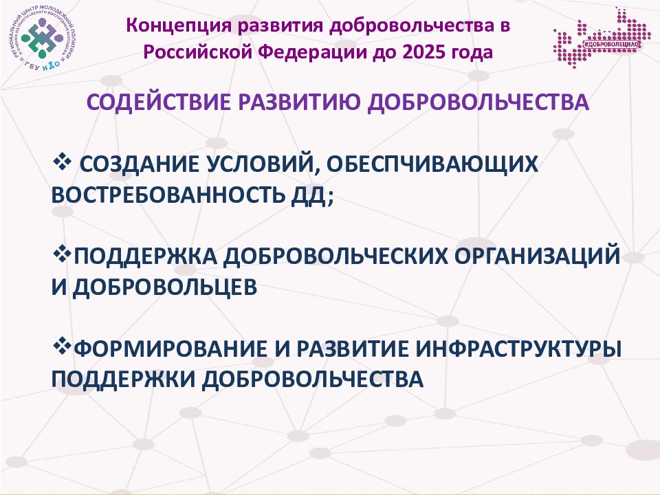 Концепция развития волонтерства до 2025 года