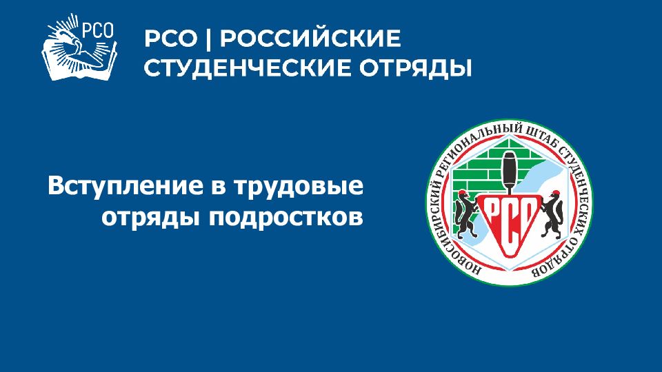 Вступление в трудовые отряды подростков