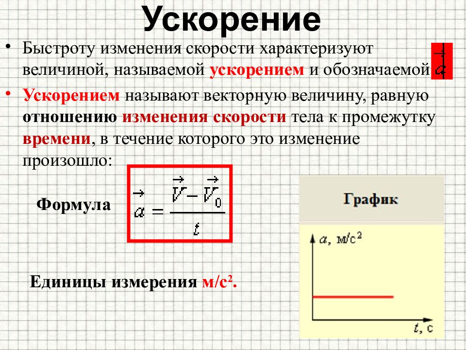 Скорость при движении с ускорением. Формула равноускоренного прямолинейного ускорения. Формула быстроты изменения скорости ускорения. Ускоренное движение тела. Изменение скорости тела формула.