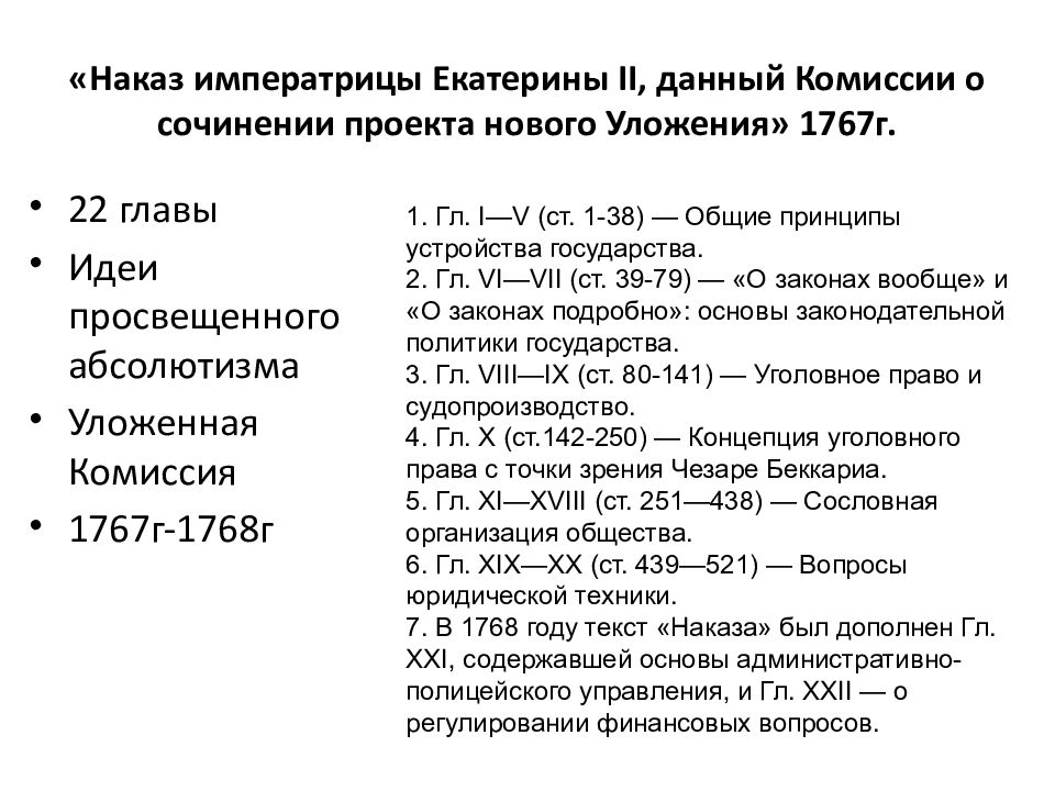 Наказ комиссии о составлении проекта нового уложения екатерины