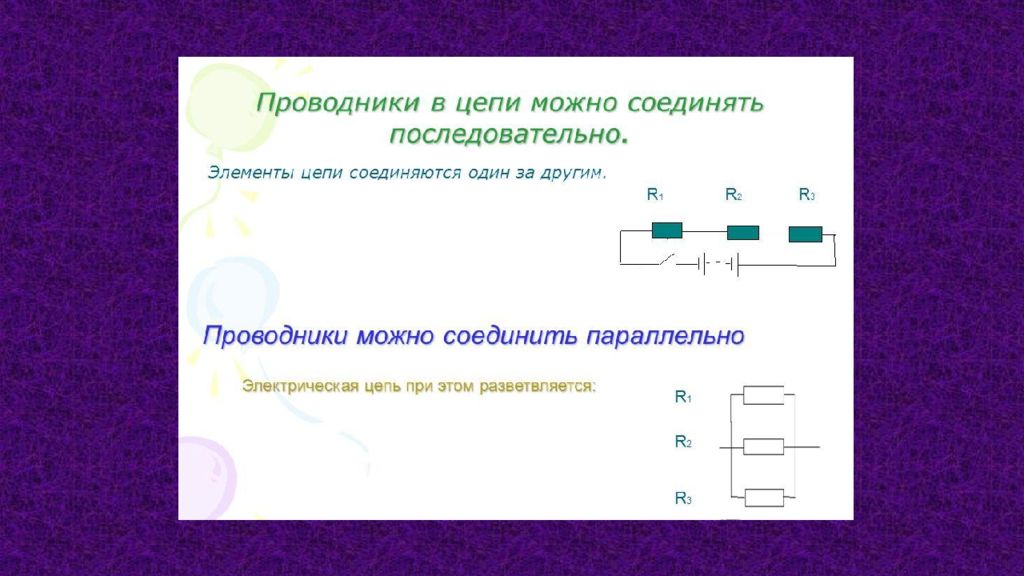 Давай цепи. Как выглядит элемент цепи проводник. Различные проводники в цепи соединяются друг с другом.