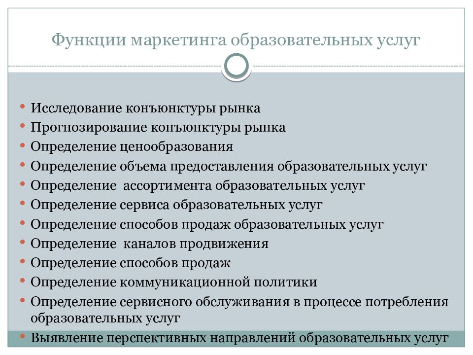 Маркетинг образовательных услуг презентация