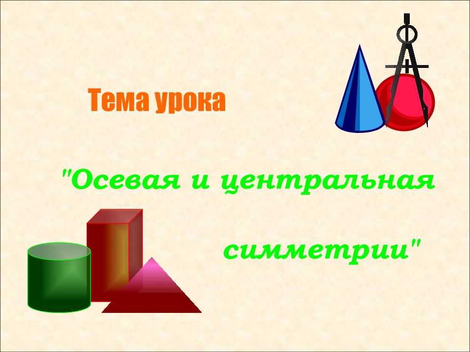 Осевая и центральная симметрии" Тема урока