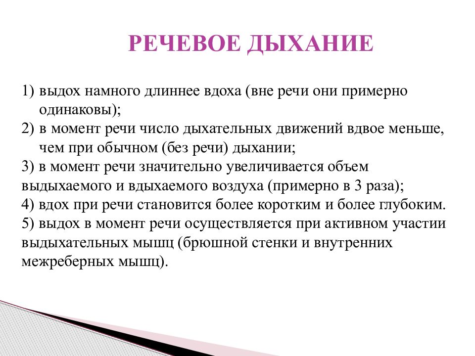 Речевое дыхание. Речевой выдох. Механизм речевого дыхания. Правильный речевой выдох.