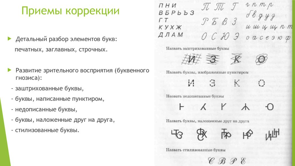 Приемы коррекции. Задания по развитию буквенного гнозиса. Коррекция буквенного гнозиса. Задание на зрительный Гнозис с буквами. Зрительные элементы букв.