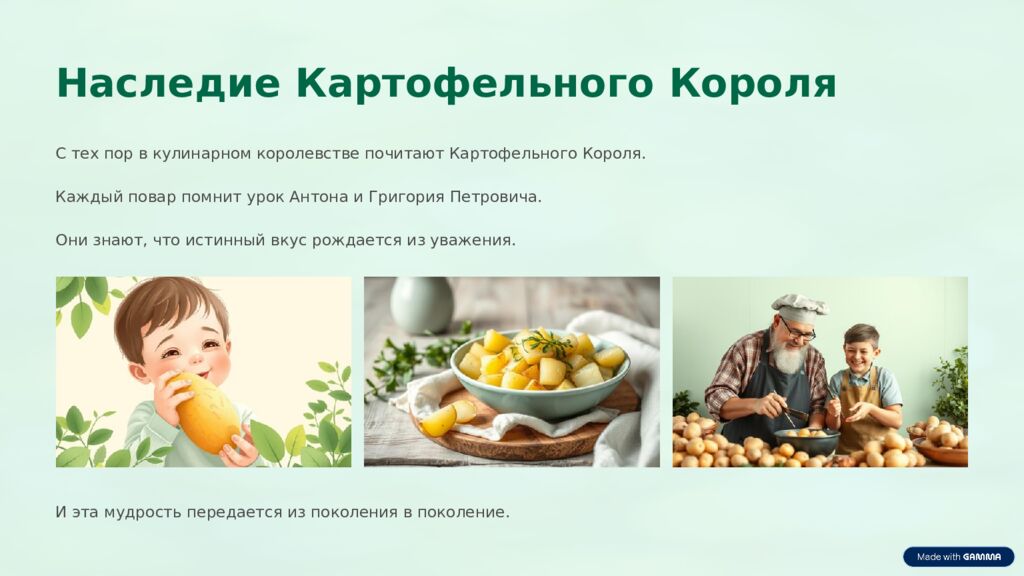 Сказка про Картофельного Короля и Умелые Руки В далёком кулинарном королевстве