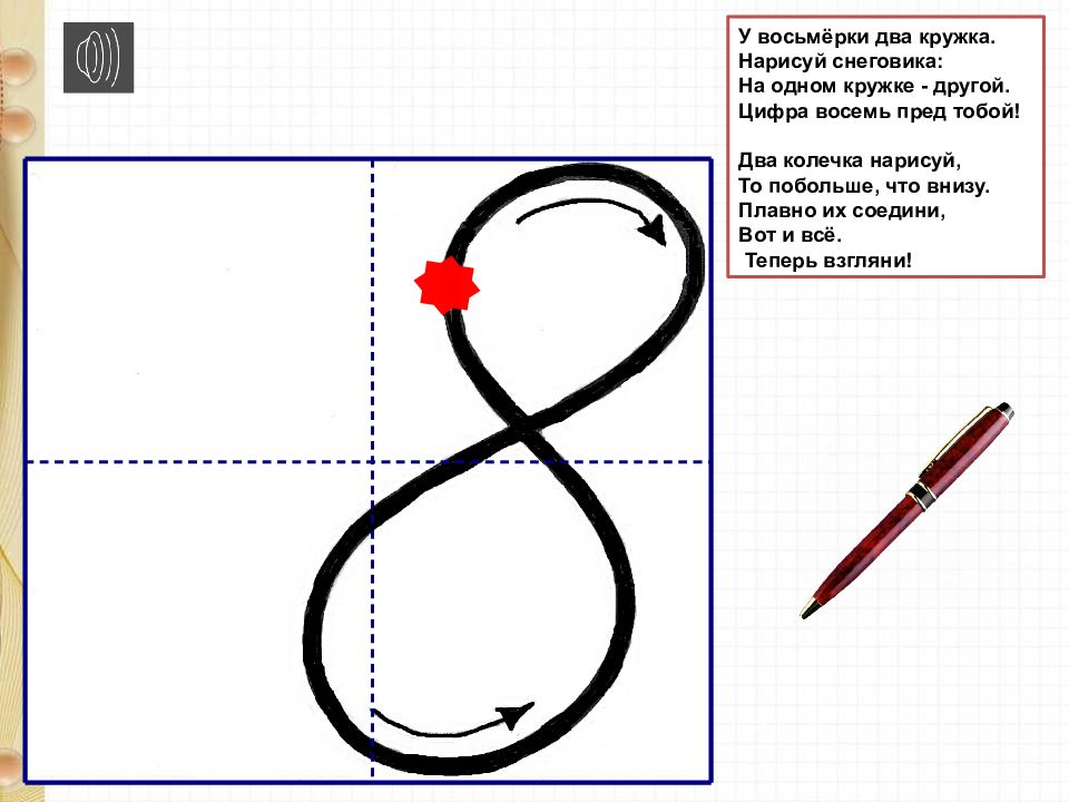 Урок цифры 8. Письмо цифры 8. Показ написания цифры 8. Цифра 8 письмо цифры 8. Правильность написания цифры 8.