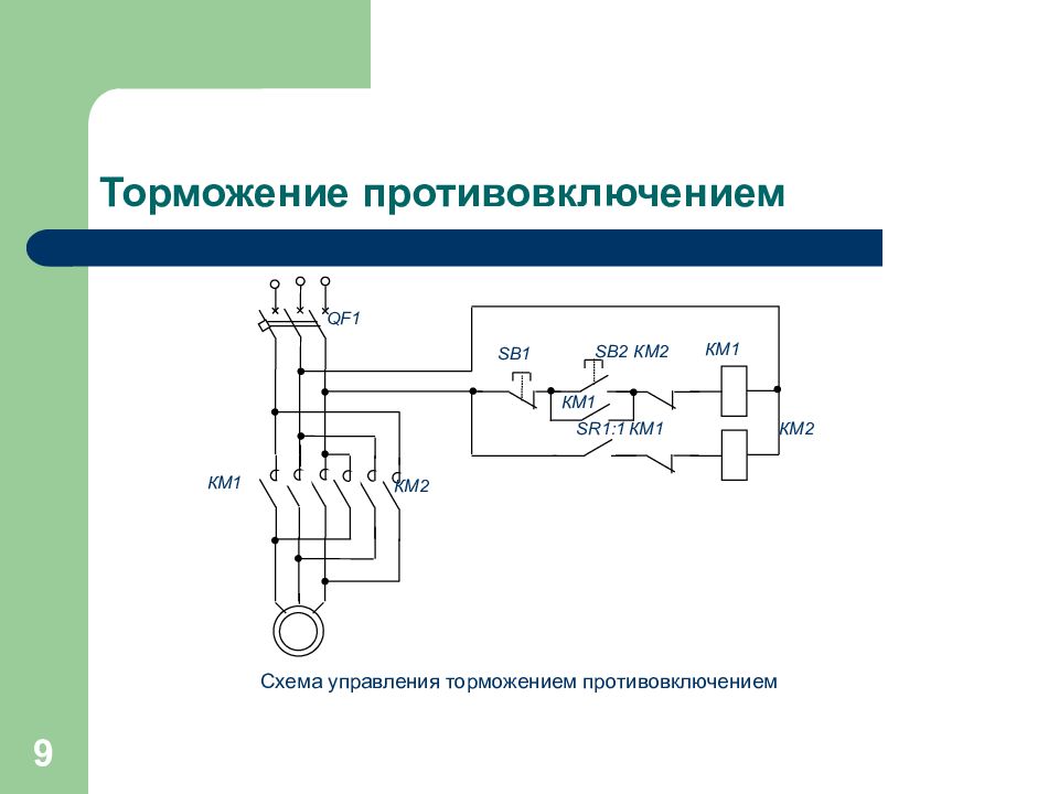 Схема торможения дпт противовключением