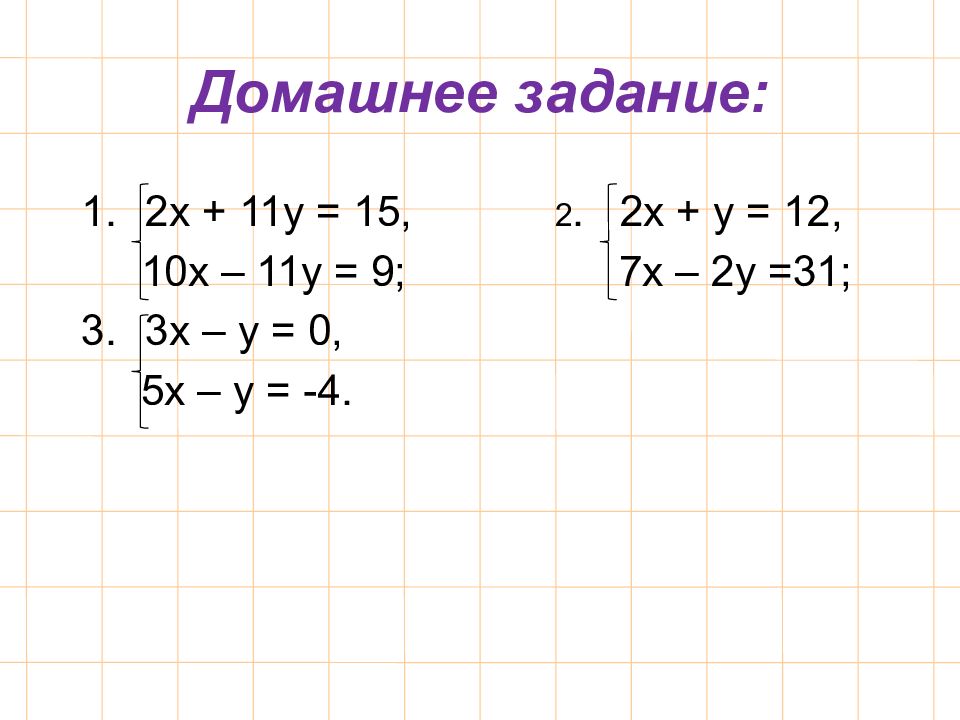 Презентация алгебра 7 класс системы линейных уравнений с двумя переменными