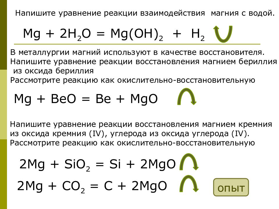Взаимодействие гидроксида кальция и углерода