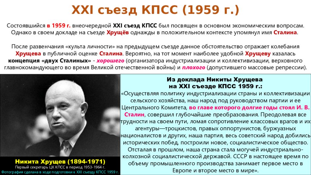 Съезды кпсс список. Внутренняя политика СССР В 1953-1964 гг оттепель. 21 Съезд КПСС. 21 Съезд КПСС 1959. Внешняя и внутренняя политика Хрущева 20 съезд КПСС.