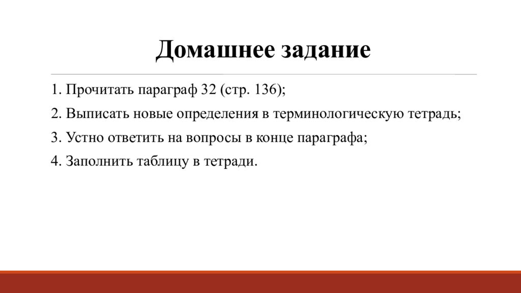 Ответить устно. Выптсывание домашнегощадание. Вопросы в конце параграфа. Определение в конце параграфа. Прочитать параграф.