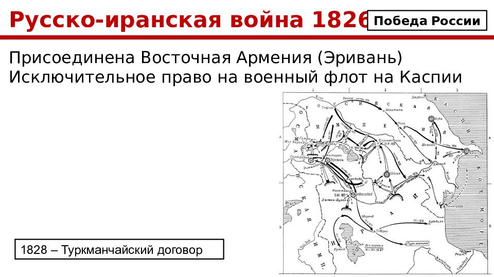 Русско иранская война 1826 1828 карта