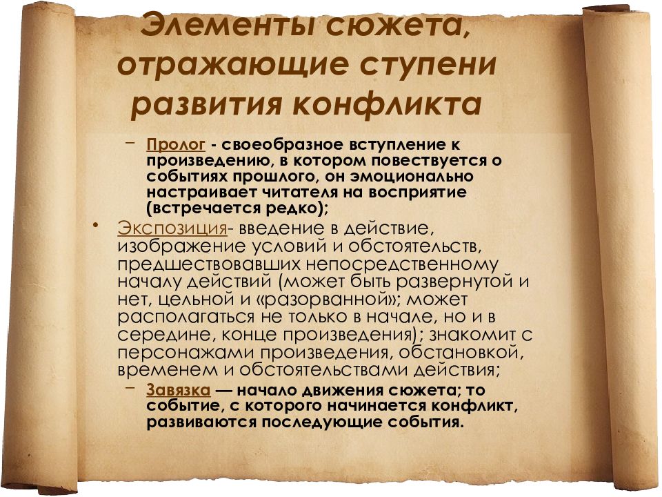 Как называется введение в действие изображение условий и обстоятельств предшествовавших событиям