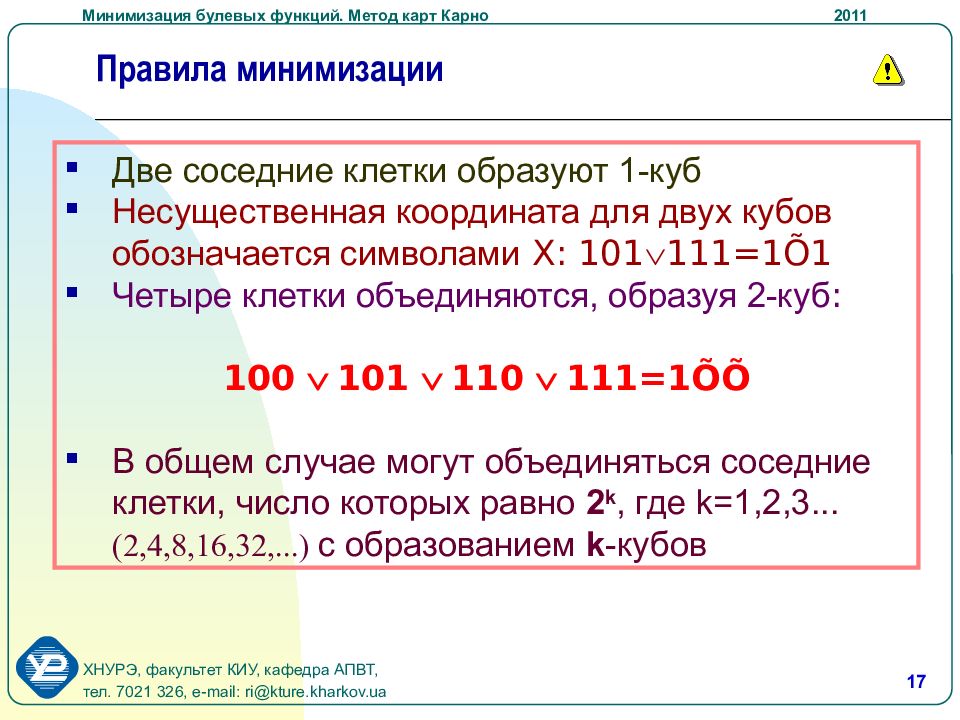 Минимизация функции карта карно онлайн