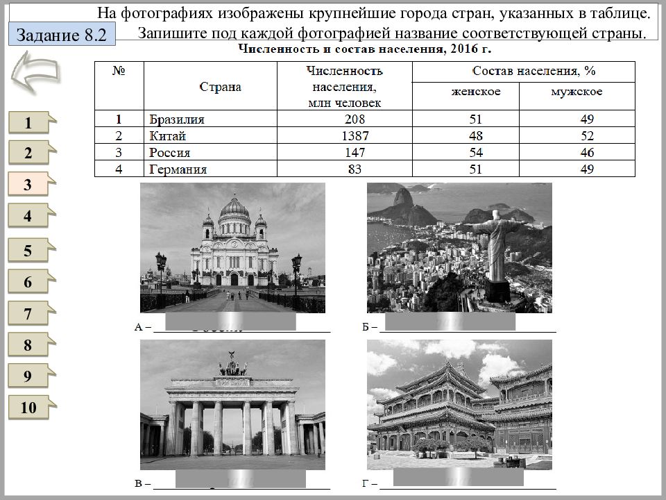 На фотографиях изображены крупнейшие города стран