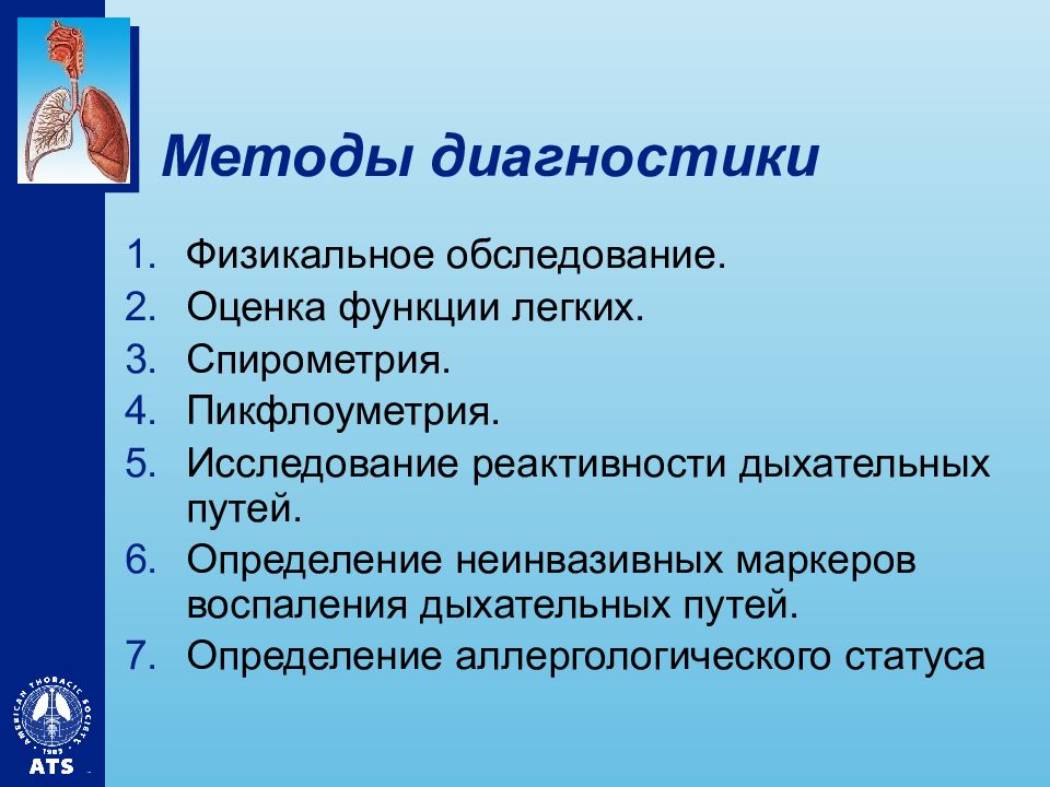 Презентация диагностика бронхиальной астмы