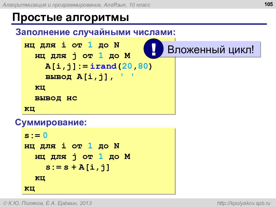 Программирование на алгоритмическом языке презентация