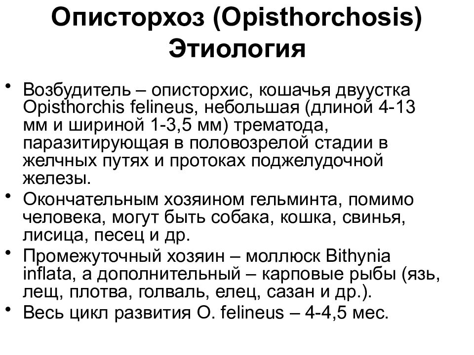 Описторхоз лечение у взрослых схема лечения