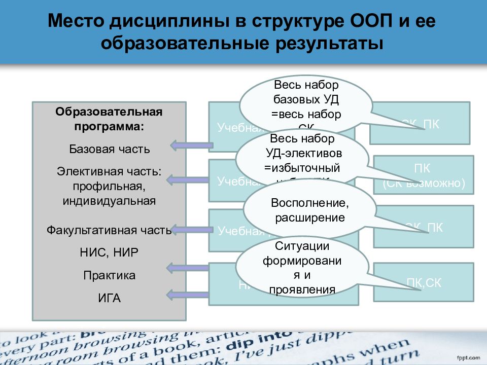 Место дисциплины в учебном плане