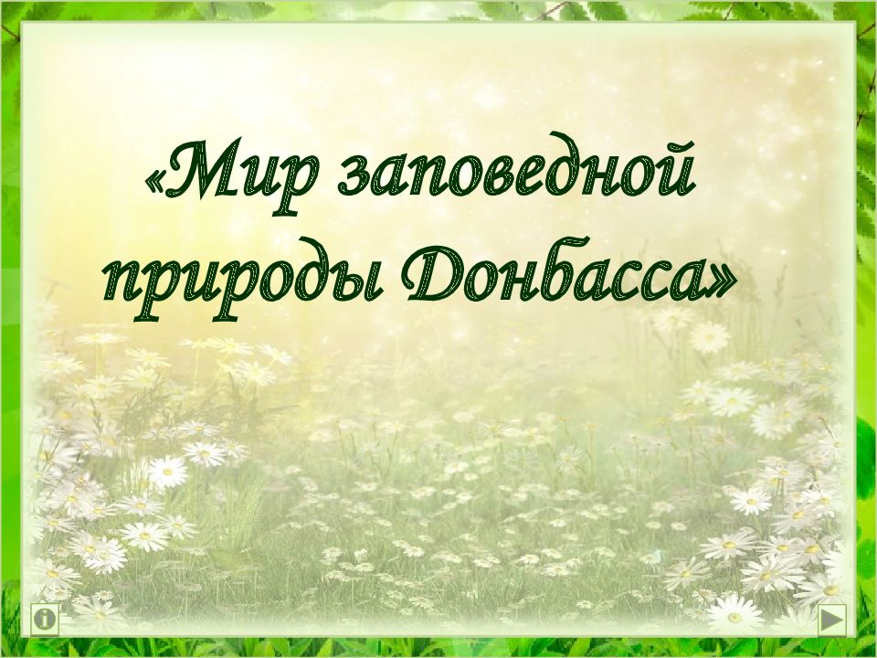 Мир заповедной природы Донбасса»