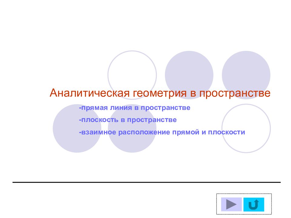 Аналитическая геометрия в пространстве -прямая линия в пространстве -плоскость