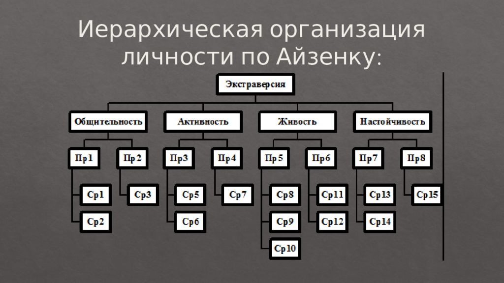 Теория типов. Теория типов личности Ганса Айзенка. Иерархическая организация личности по Айзенку. Иерархическая модель структуры личности Айзенк. Иерархия черт личности по Айзенку.