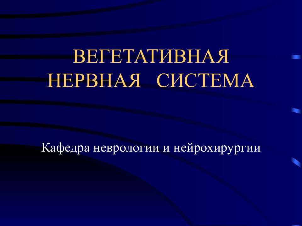 ВЕГЕТАТИВНАЯ НЕРВНАЯ СИСТЕМА