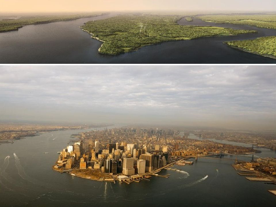 Что раньше было в мире. Манхэттен остров в Нью-Йорке. Остров Манхэттен 1609. Нью Йорк раньше и сейчас. Нью-Йорк 1626 года.