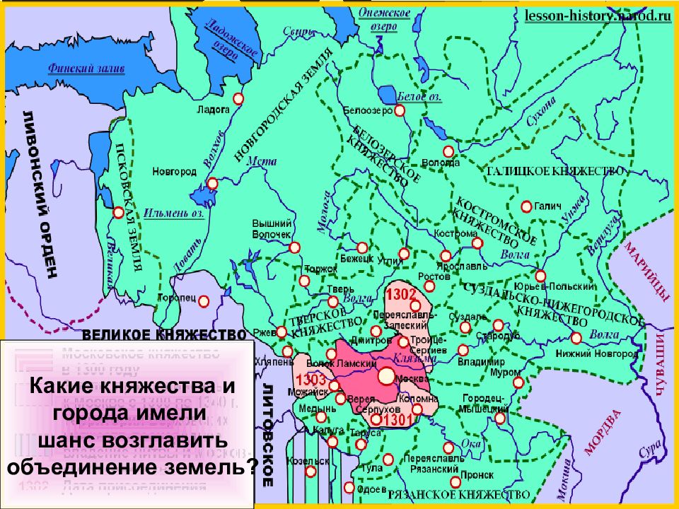 Возвышение московского княжества карта