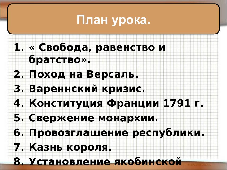 Французская революция от монархии к республике план конспект