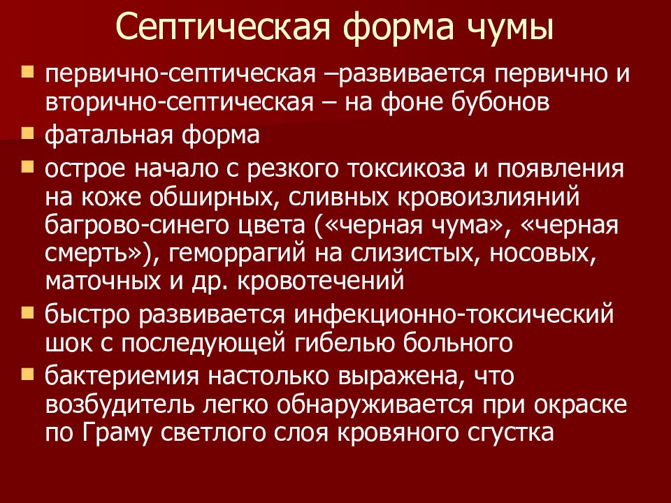 Клиническая картина чумы