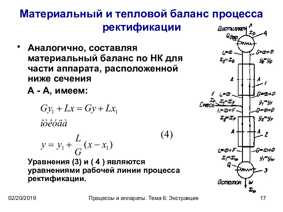 Баланс процесса. Уравнение материального баланса ректификационной колонны. Материальный и тепловой баланс ректификационной колонны. Материальный баланс процесса ректификации. Материальный тепловой баланс процессов.