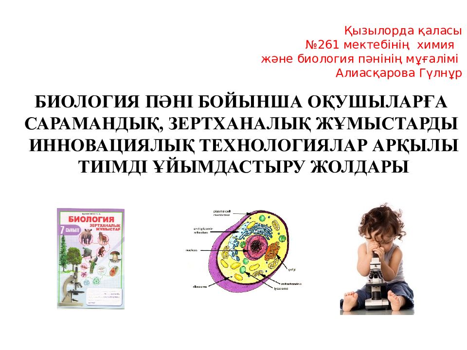 Қызылорда қаласы №261 мектебінің химия және биология пәнінің мұғалімі