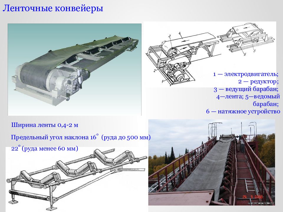 Ленточные конвейеры и элеваторы презентация