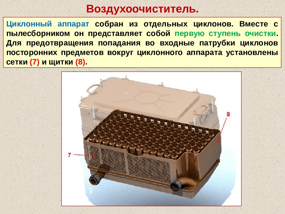 Собери прибор. Воздухоочиститель танка.