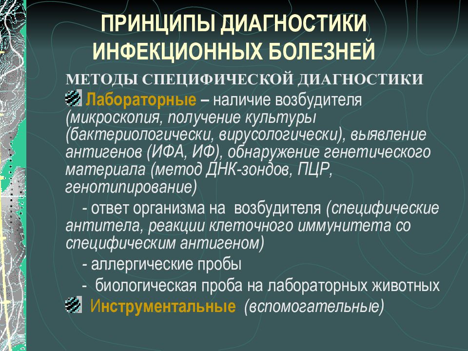 Схема обследования инфекционного больного